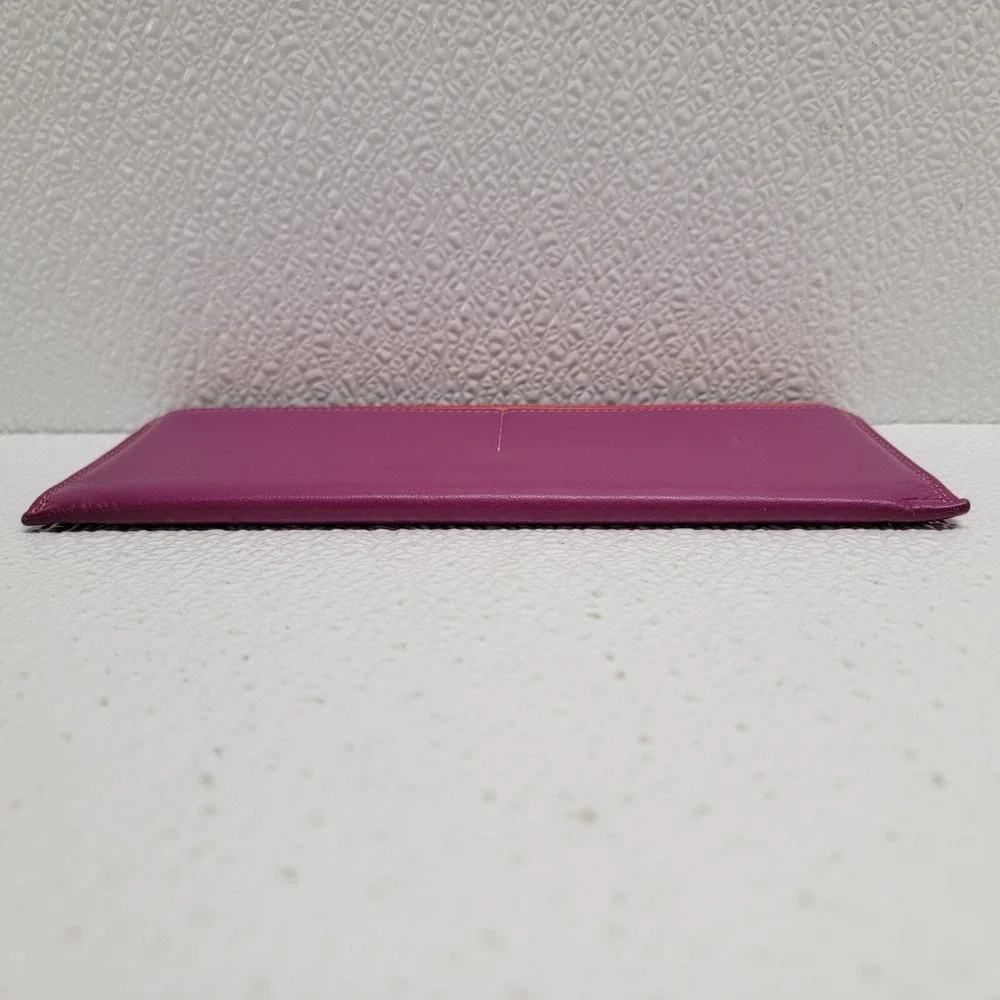 Mywalit Leather Card Sleeve Wallet Purple Orange Red 7.5